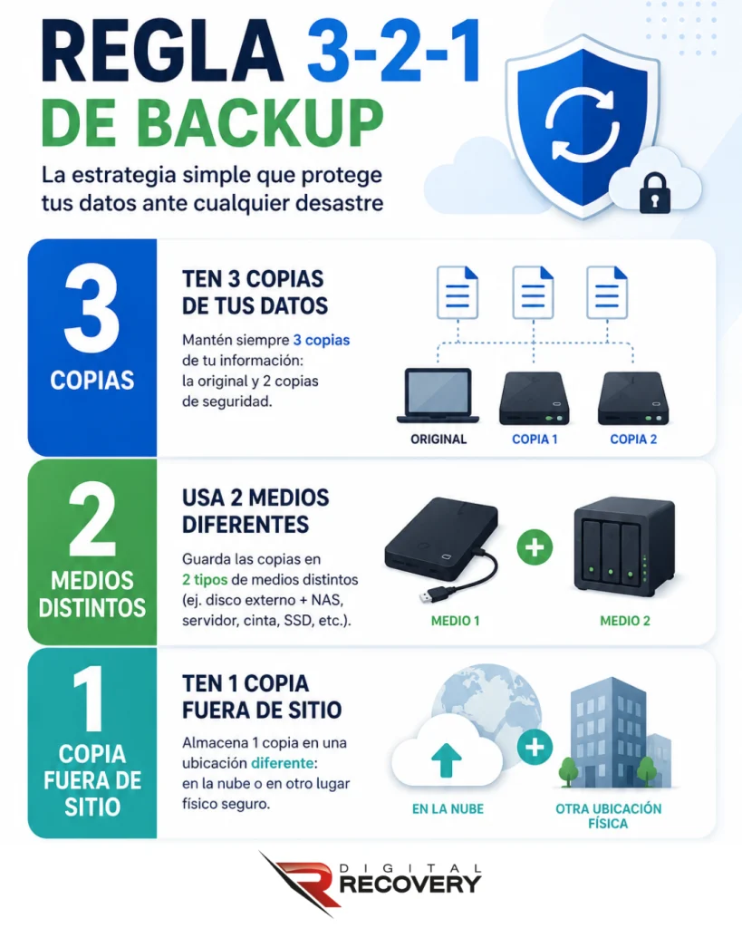 Disco duro dañado - backup 3-2-1 - Digital Recovery